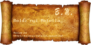Belányi Metella névjegykártya